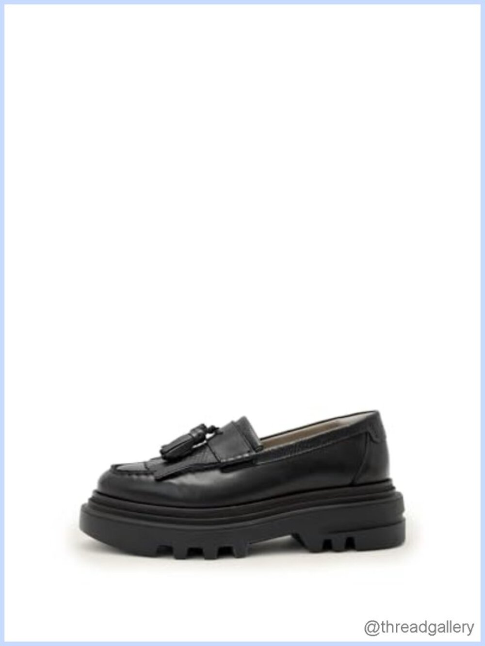 Beth Tassel Loafers Leather Platform Black